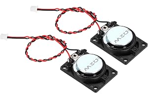 QUARKZMAN 2 st 2 W 8 ohm Fyrkantig Mini Högtalarhölje Metallisk Intern Micro Magnet Högtalare med 120 mm Trådterminalkabel För Små Högtalare DVD EVD Multimedia Mobile Radio