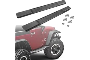 TDHLW Pedane Stile OE, Barre Nerf, gradini Laterali Adatti per Jeep Wrangler JK JKU 2 Porte 2007-2017 Accessori Esterni Neri
