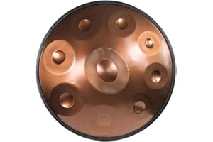 LIAKAI 432hz Handpan Steel Drum 9-stimmig 22" "Golden Performer" in d-Moll mit Pan-Ständer, Pan-Case
