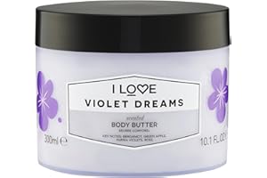 I Love Violet Dreams Scented Body Butter, Packed With Shea Butter & Coconut Oil to Regenerate & Nourish the Skin, 85% Naturally Derived Ingredients, VeganFriendly 330ml
