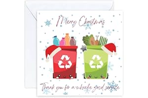 GFC merry christmas dustman card Refuse collector bin man wheelie good service