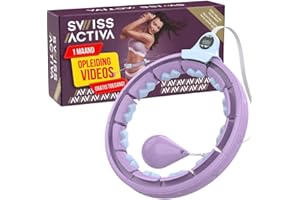 Swiss Activa+ Smart Hula Hoop con Contacalorie e Peso | Hula Hoop Professionale Facile da Usare, Non Cade Mai | Hula Hoop Fitness Dimagrante per Attività Fisica in Casa | Cerchio Fitness Regolabile