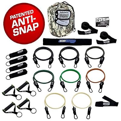 Bodylastics Kit de musculation avec 21 bandes de résistance 118 kg + 8 tubes élastiques de résistance