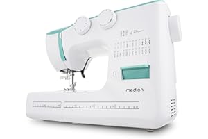 Macchina per cucire a braccio libero MEDION SM60 (60 watt, 60 punti diversi con asole, luce di cucitura a LED, infilatore automatico, pulsante di inversione, tagliafilo, MD10689)