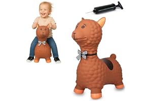 JAMARA 460542 hoppdjur Lama HoppyDoo – leksak för barn, hoppleksak baby inomhus/utomhus, present till barn, trädgårdsleksaker, bouncing, lättskött, BPA-fri, med pump
