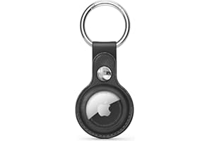 Inesore Etui ochronne do AirTag Protective Case, Leather Keyring Protective Case Compatible with AirTags, czarny