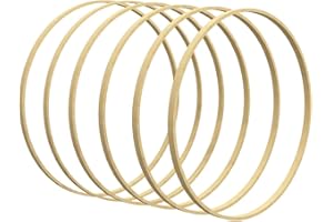 Worown 6 pezzi 30 cm in legno di bambù con cerchi floreali Anelli per ghirlande per realizzare decorazioni per ghirlande nuziali e artigianato da appendere alla parete