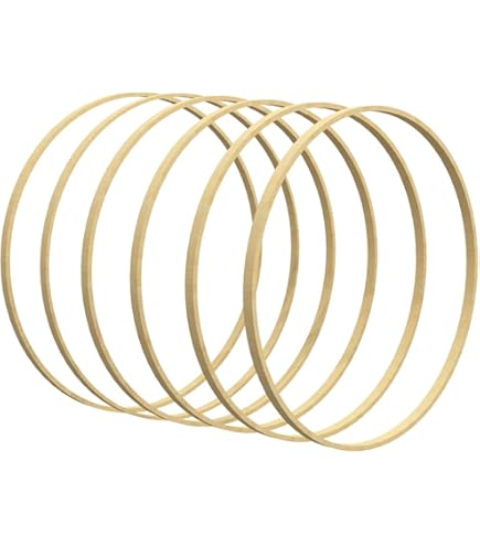 CYEER 15 stuks houten ringen om te knutselen, houten ringen 30 cm, houten ringen, macramé groot, dromenvangerringen, houten ring voor bruiloft, kransdecoratie en doe-het-zelf handwerk