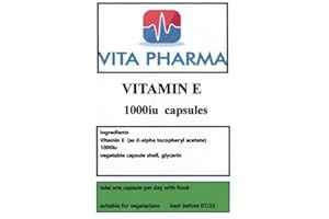 VITA PHARMA Vitamin E high Strength 1000iu 120 Capsules, ANTIOXIDANT, Circulation, Skin, Hair,