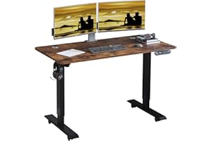IvyIvy Scrivania regolabile in altezza - Scrivania Sit & Stand regolabile in altezza elettrica con 4 controlli di memoria (60 x 120 cm, Brown)