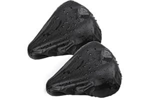 flintronic Bike Seat Cover, 2 Packs Waterproof Bike Saddle Covers, Large Dust Cover Cycle Seat Cover, Compatible Mountain, Road Exercise and Cruiser Bikes - Bike Accessory(Black)