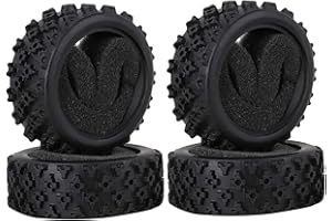 KEEDA 4 pneumatici in gomma con inserti in schiuma per 1/10 Traxxas HSP Tamiya HPI Kyosho RC On Road Runflating Touring Auto (P, 71 mm)