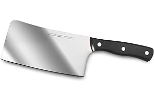 Lacor - 39018 - Cuisine Macheta, Couteau Boucher Professionnel, Acier Inoxydable, Poignée Ergonomique, Mesure des Feuilles 17 x 8cm, Noir