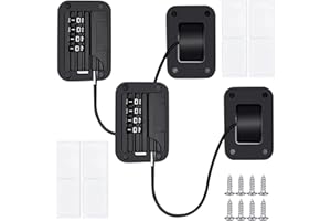 NIZIRIOO Lucchetto per Frigorifero Bambini, 2 Pezzi Blocco Frigorifero Senza Chiave, Blocco a Combinazione Senza Foratura per la Sicurezza Dei Cassetti, per Armadi, Finestre, Frigoriferi(Nero)