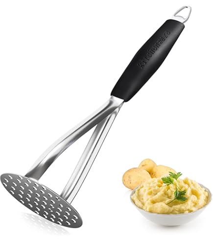 Schiacciapatate In Acciaio Inox NOBILE | 27cm Larghezza | Manico Ergonomico | Multifunzione - Foto 11