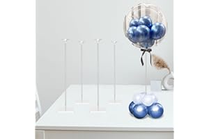 TEKXYZ 60CM Hoher Klarer Acryl-Luftballon Ständer Für Tischmittelpunkt-Dekoration, Set Aus 4 Stück, Wiederverwendbarkeit