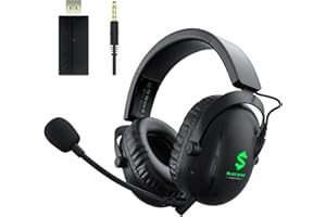 Black Shark Casque Bluetooth Gaming sans Fil pour PC, PS4, PS5, avec Latence Ultra Faible 2,4 GHz, Micro Cardioïde Ultra Clair, Autonomie de 60 Heures, Casque Gamer 3,5 mm