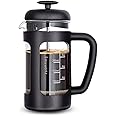 Easyworkz French Press 350ml Cafetiere Coffee Tea Maker with Borosilicate Glass,Soft Grip Handle - Black