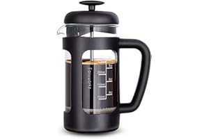 Easyworkz Cafetera de prensa francesa con vidrio de borosilicato resistente al calor, 350 ml