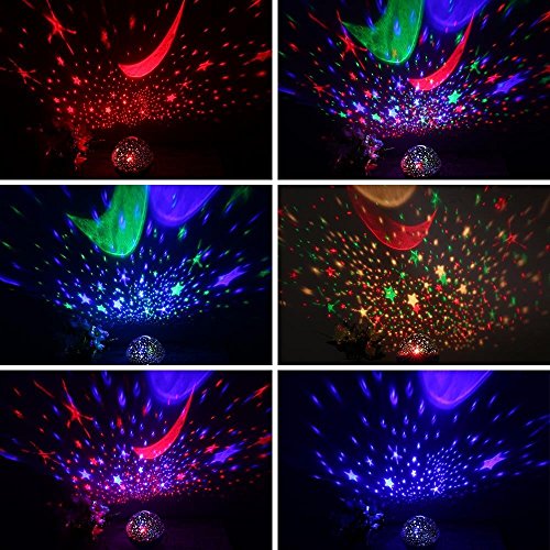 lederTEK, LED Baby Nachtlicht mit USB Kabel Batteriebetrieben Sternhimmel Sternenhimmel 4 LED 360 Grad (pink) - 2