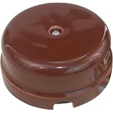 OASHISU Porcelain Bypass Box, brown, &Oslash; 78 mm Depth 35 mm | for 4-hole installations for cable entry/output, for installation