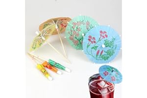 ‎KARLOR KARLOR 100 Stück Cocktail Schirmchen Deko, klein Regenschirme Papierschirme Mini Getränkeschirme Mini-Regenschirme Dekoration Cocktail-Stick Dekoration für Getränke Party Bar Cupcake