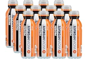 WOW HYDRATE Protein Water, Tropical Flavour Protein Drink, Natural Flavourings, Healthy Hydration, 10g Protein, Low Calorie, Sugar Free & Fat Free, Your Everyday Protein Boost, 12 x 500ml