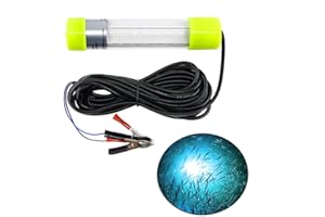 SHADDOCK Underwater Fishing Light Lure Bait Finder Night Light 21.5W Fishing Boat Submersible Deep Drop Fishing Lamp Fishing Bait Attrant,12V-24V with 6M Cord