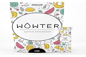 WOWTER by AMZ BETTER, Insaporitore d'Acqua, 24 Bustine di Polvere Solubile al Gusto di Lime per Aromatizzare l'Acqua, Senza Calorie, Senza OGM, Senza Glutine, Senza Zuccheri, Made in Italy, 48 g