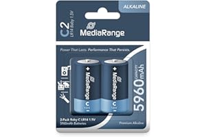 MediaRange Premium Baterías (2) 1,5V MRBAT108 LR14 Alkaline Baby C