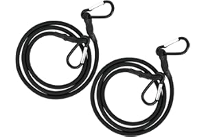 RIO DIRECT Bungee Cords with Hooks, 36" Elastic Bungee Straps Heavy Duty Outdoor Industrial Grade Bungee Rope Multi-Purpose DIY Straps for Securing Luggage, Tarps, Tents, Bikes, Cargo, Garden Tidying -Pack of 2