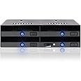 ICY DOCK flexiDOCK MB014SP-B R1 Strapless Internal Hot Swap Dock for 4X 2.5 Inch SATA/SAS SSD/HDD in 1x 5.25 Inch Bay with Eject Buttons