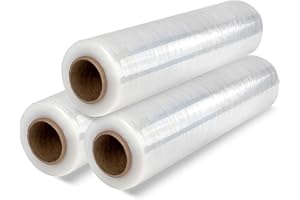 OFITURIA Pellicola Trasparente per Imballaggio, Plastica Imballaggio Traslochi, Pellicola Trasparente Adesiva Protettiva, Pellicola Imballaggio Mobili, Scatole Cartone Trasloco e Oggetti (3 pz)