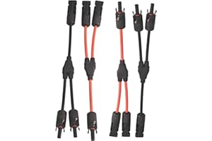 BATENORY Solarkabel Y-Verteiler, 2 Paar MC4 T-Stecker – Photovoltaik Splitter Kabel für Solarpanels, Männlich auf Weiblich