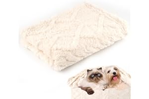 Neerow Hundedecke, 70x100 cm Katzendecke Sofa, Hunde Decke Waschbar, Fleece Haustier Decke Flauschig für Kleine und Mittelgroße Hunde, Katzen Kuscheldecke (Beige)