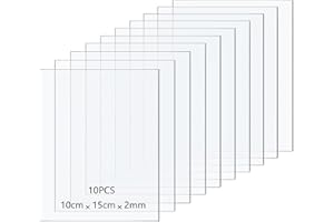 Taiyeestar 10er Profi Set Acrylglas 2mm Dicke, ultra klare Acrylplatte transparente, Acrylplatten, Acrylglas Platten für Fotorahmen, Projektausstellung, Malerei, Tischaufsteller (10x15cm)