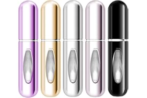OUQYLG Przenośne mini butelki na perfumy, do wielokrotnego napełniania, rozpylacz perfum, butelka na perfumy, pojemnik na pompkę, do podróży i na wyjścia, wielokolorowy, 5 szt. opakowanie 5 ml / 6 ml