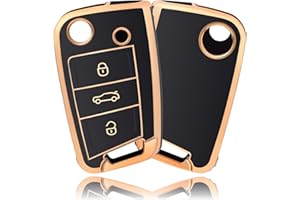 OFFCURVE Autoschlüssel Hülle Schlüsselhülle, Schlüsseltasche Autoschlüssel Schutzhülle TPU Schlüsselgehäuse 3 Tasten für VW Volkswagen Golf 7 Variant Polo Tiguan Seat Leon Cupra Skoda Octavia Superb