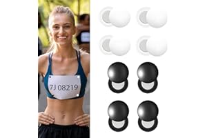 AUCANNIO 8 Pairs Race Bib Magnets, Running Bib Clips for Marathon Triathlon Cycling, Magnetic Number Holder for Runners, No-Pin Bib Fasteners, 4 Black 4 White, Durable Race Bib Fixing System