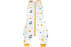 MOEMOE BABY Saco de Dormir para bebé con pies, Saco de Dormir de Verano de algodón 0,5 TOG Saco de Dormir para bebé con piernas, Saco de Dormir de Verano sin Mangas para bebé 3-5 años