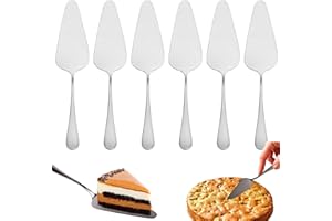 AHLMA Juego de 6 Corta Tartas Pala Tarta Multifuncional para Servir Tartas Pastel y Pizza Pala de Acero Inoxidable con Cortador y Servidor Integrado para Cocina Restaurante Fiesta