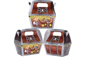MEJOSER 8x4x10.5cm 30 Pezzi Scatole Scatoline Bomboniere Portaconfetti Tesoro Pirata Regalo Decorazioni Compleanno Feste a Tema Pirati Forziere del Tesoro