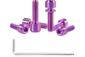 SPEEDWOX Set di 6 Viti per Asta da Bicicletta con rondelle in Lega di Titanio per Mountain Bike e Bici da Strada