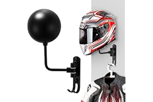 Olymajy Helmet Stand, Motorcycle Helmet Display Stand with Hook, Wall Mounted Rotatable Hat Stand, Hard hat, Handbag Storage Display Stand