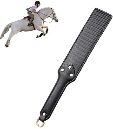 TGUS Cravache Équitation Cuir Synthétique 45 Cm - Poignée Antidérapante Entraînement Cosplay