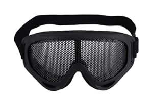SolUptanisu Airsoft + Goggles, Outdoor Mesh Cycling Glasses Impact Resistant Steel Lenses Paintball Eye Protection for Men Women Cycling Hiking Activities (Black)