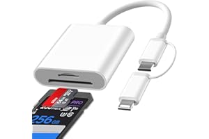 VECBMN SD Kartenleser iPhone, SD Card Reader für iPhone/iPad/Kamera, Lightning & USB C Micro SD/SD Kartenleser, SD Karten Adapter für iPhone Typ C Kartenleser für iPhone15/iPad/MacBook/Laptop