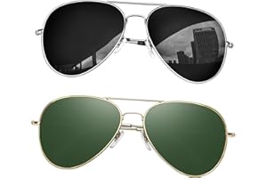 KANASTAL Grandes Polarizadas Gafas de Sol, Marco de Aleación Aeroespacial, Clásico para Hombre y Mujer Categoría 3, UV400 Protección