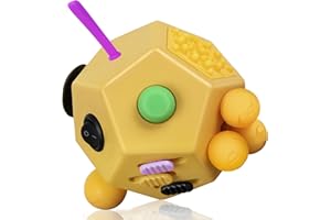 VCOSTORE Fidget Cube kostka antystresowa z 12 stron,odciążająca lęk,przenośna zabawka antystresowa dla dzieci i dorosłych,z autyzmem ADHS ADD OCD (czarno-pomarańczowa)