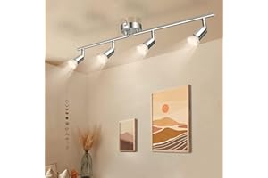 wowatt Plafonnier LED à 4 Lumières En Nickel Mat Lampe Applique Spot de Plafond 5W 420Lm Equivalent 40W Lampe Incandescent Blanc Chaud Orientable Ideal Comme Une Lampe Salon Couloirs Chamber Cuisine